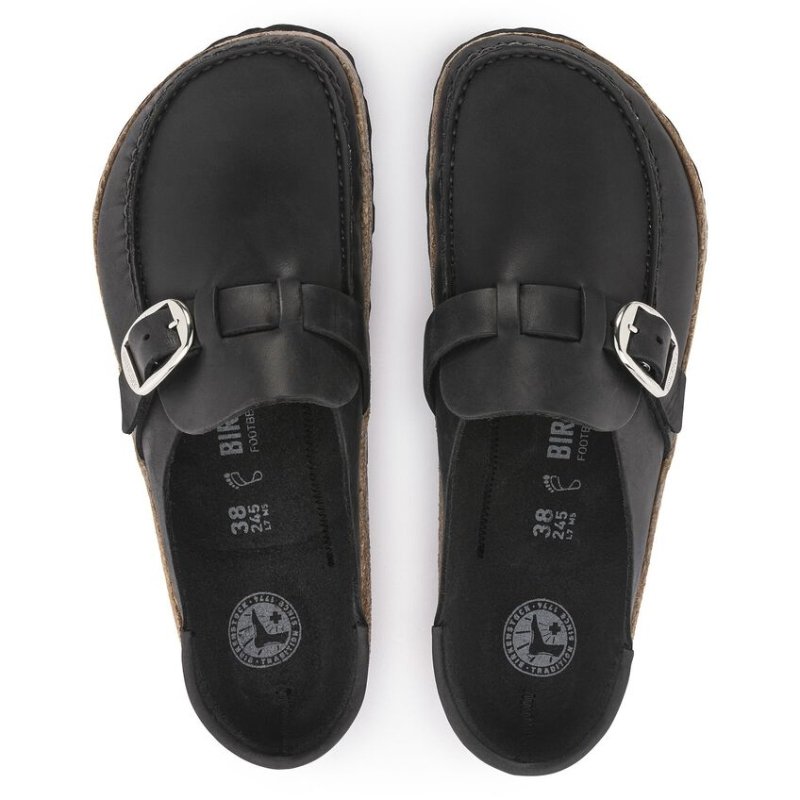 Birkenstock Women's Buckley Mule Clog - Black Oiled Leather