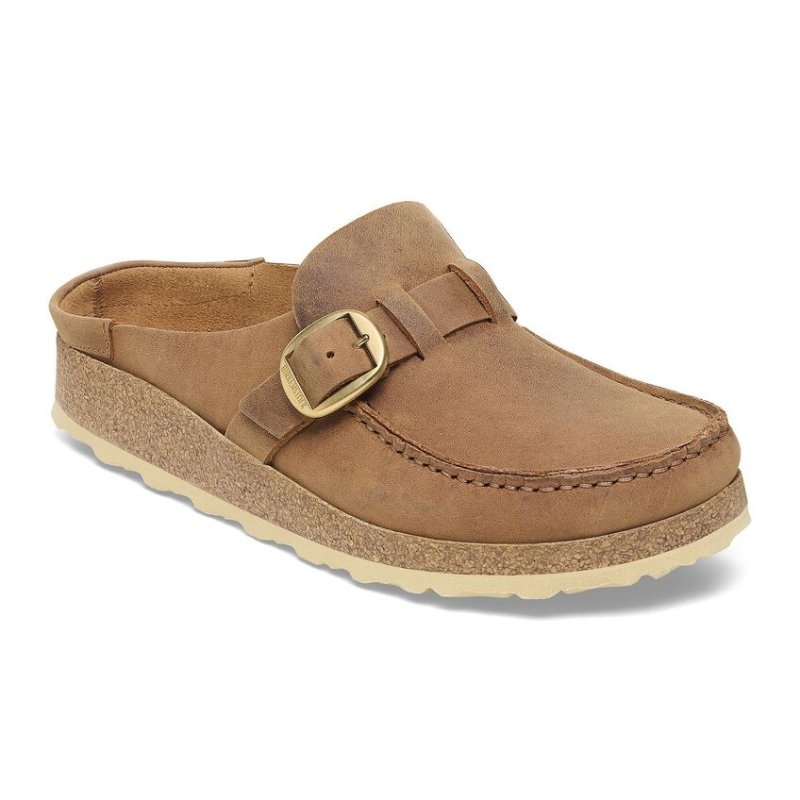 Birkenstock Women's Buckley Mule Clog - Cognac Oiled Leather