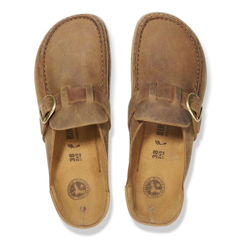 Birkenstock Women's Buckley Mule Clog - Cognac Oiled Leather
