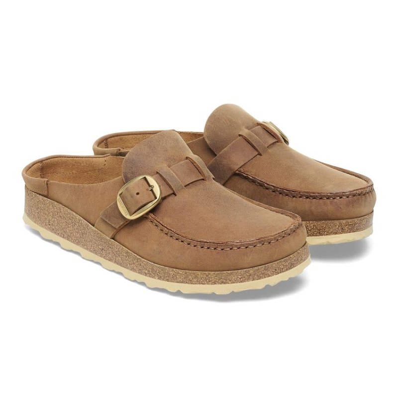 Birkenstock Women's Buckley Mule Clog - Cognac Oiled Leather