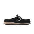 Birkenstock Women's Buckley Shearling Mule Clog - Black Suede