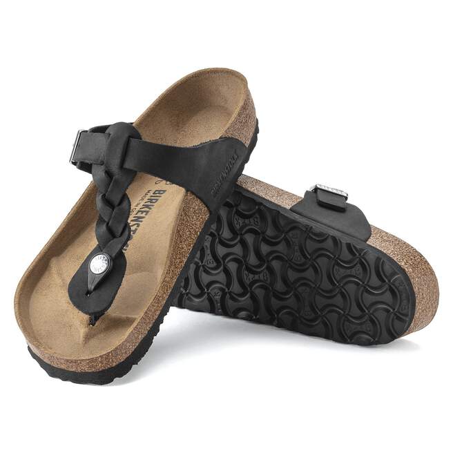 Birkenstock Women's Gizeh Sandals - Black Braid Leather