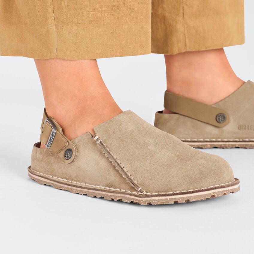 Birkenstock Women's Lutry Backstrap Clog - Gray Taupe Suede