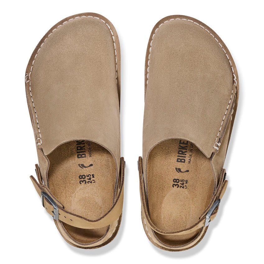 Birkenstock Women's Lutry Backstrap Clog - Gray Taupe Suede