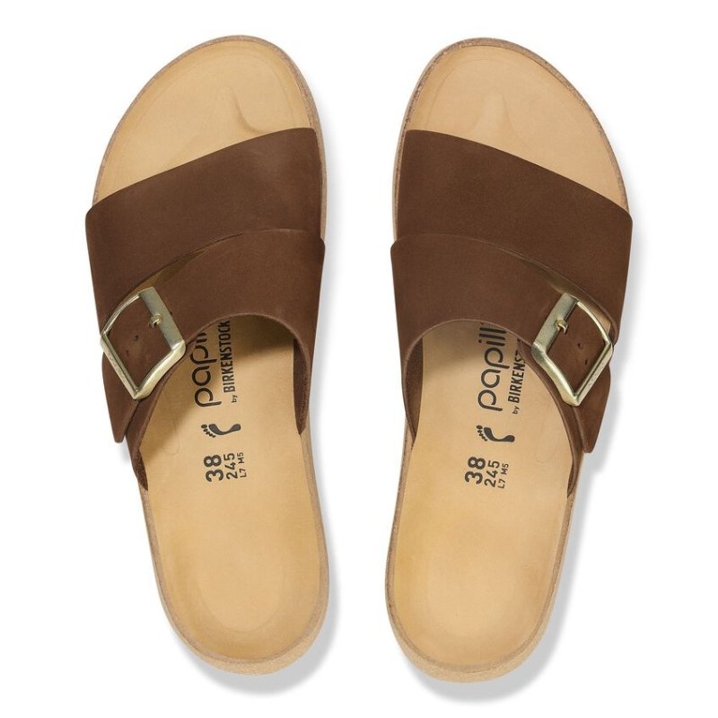 Birkenstock Women's Papillio Almina Sandals - Dark Tea Nubuck