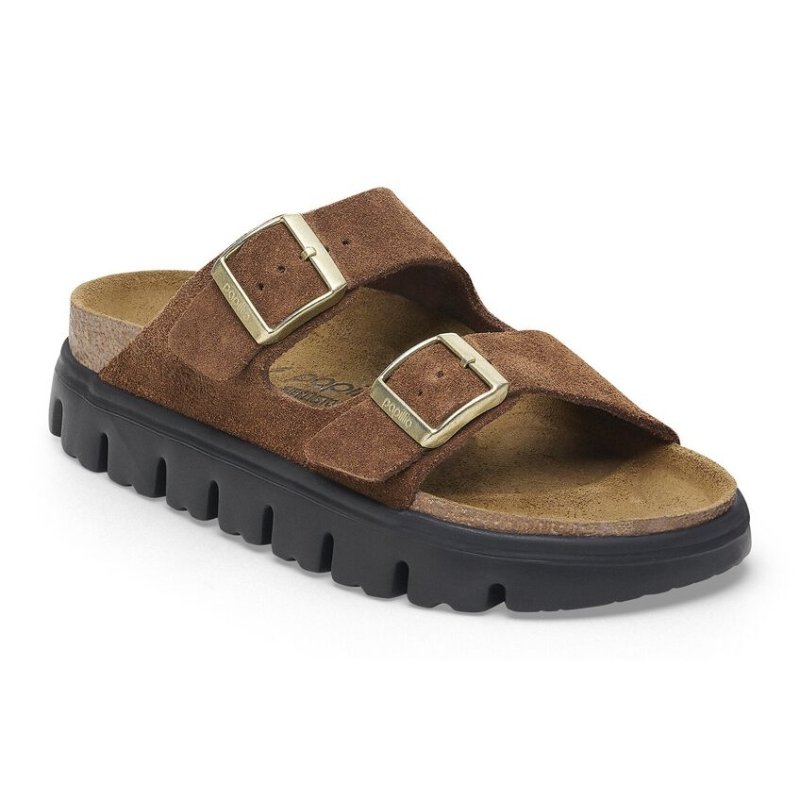Birkenstock Women's Papillio Arizona Chunky Sandals - Dark Tea Suede
