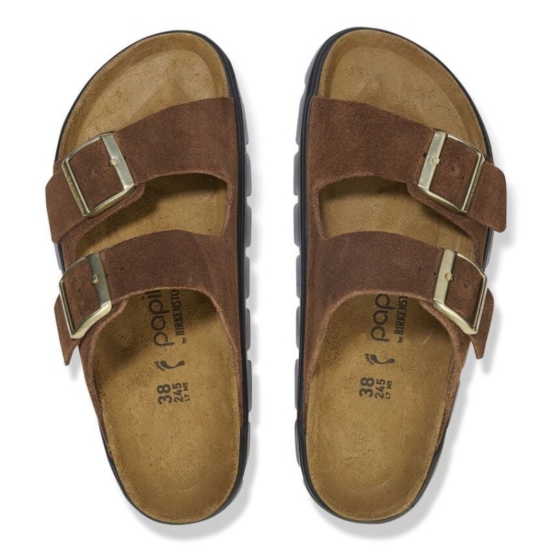 Birkenstock Women's Papillio Arizona Chunky Sandals - Dark Tea Suede