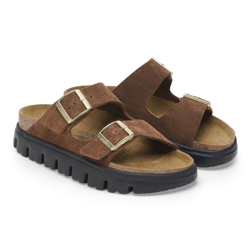 Birkenstock Women's Papillio Arizona Chunky Sandals - Dark Tea Suede