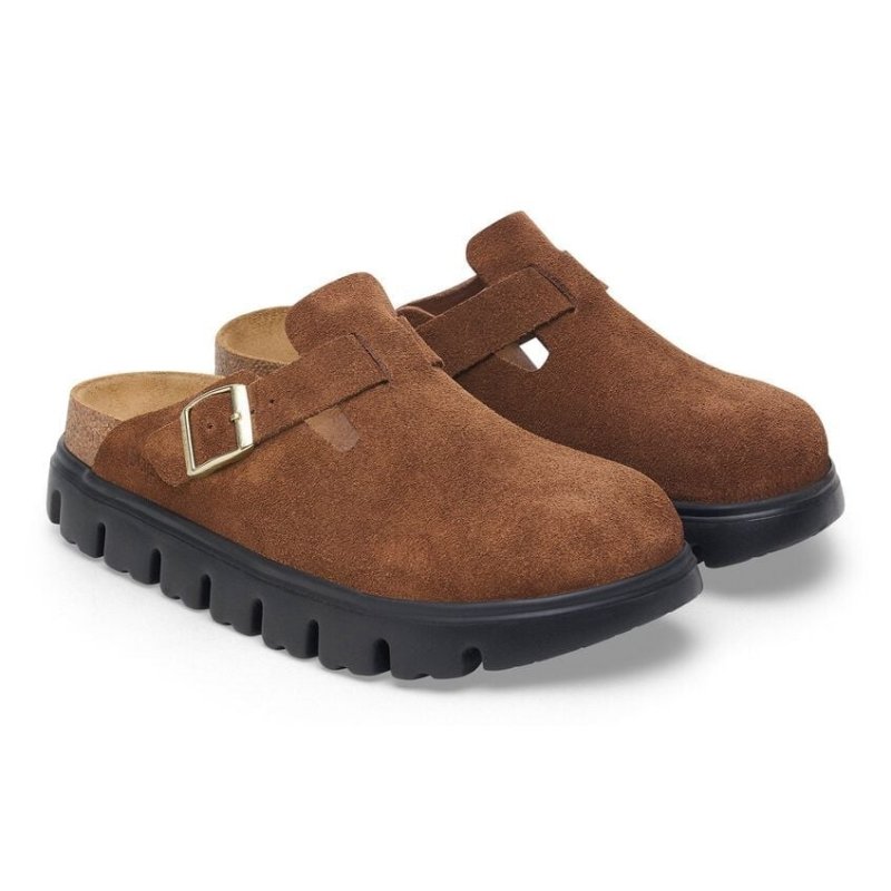 Birkenstock Women's Papillio Boston Chunky Clog - Dark Tea Suede