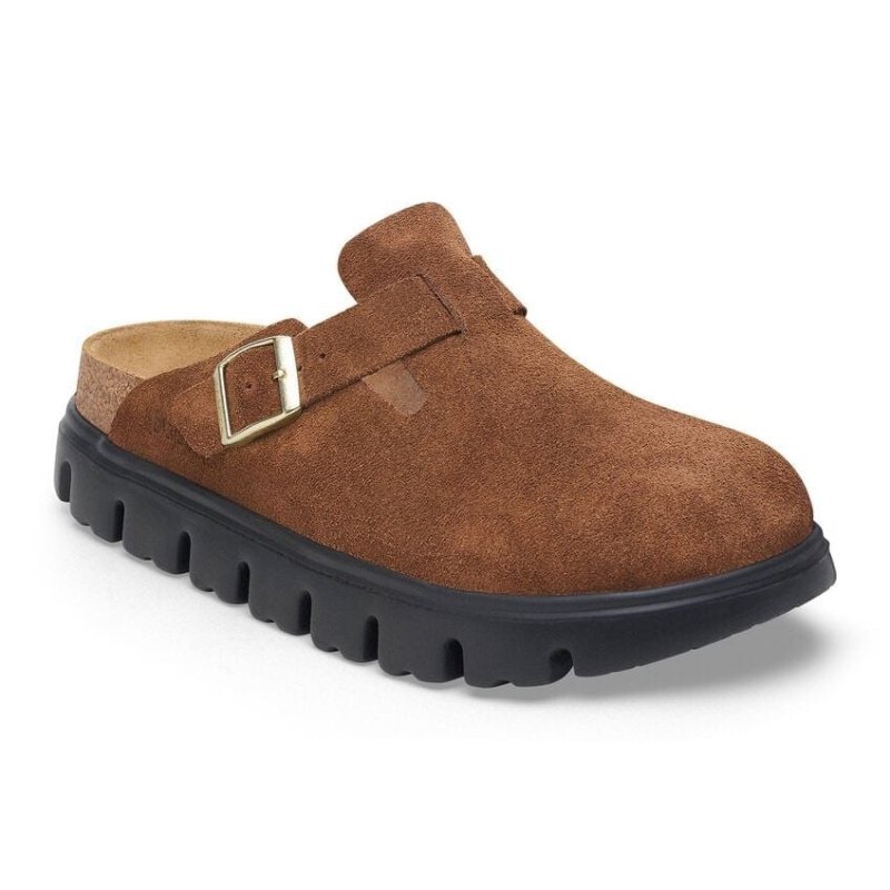 Birkenstock Women's Papillio Boston Chunky Clog - Dark Tea Suede