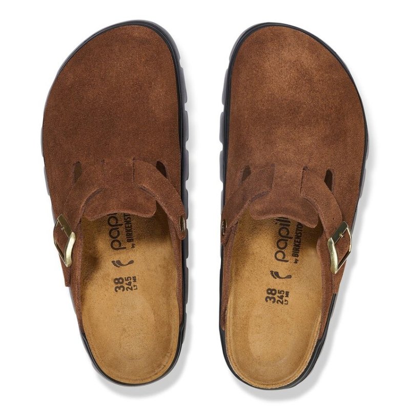 Birkenstock Women's Papillio Boston Chunky Clog - Dark Tea Suede