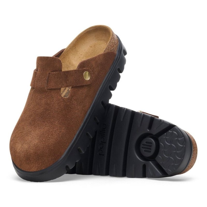 Birkenstock Women's Papillio Boston Chunky Clog - Dark Tea Suede
