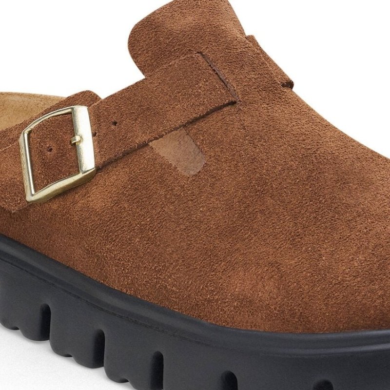 Birkenstock Women's Papillio Boston Chunky Clog - Dark Tea Suede