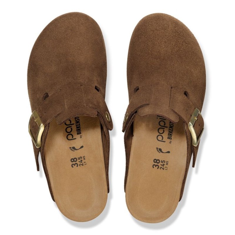 Birkenstock Women's Papillio Fanny Wedge Clog - Dark Tea Suede
