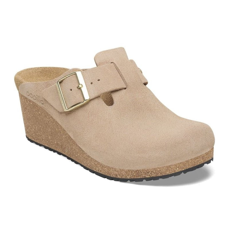 Birkenstock Women's Papillio Fanny Wedge Clog - Warm Sand Suede
