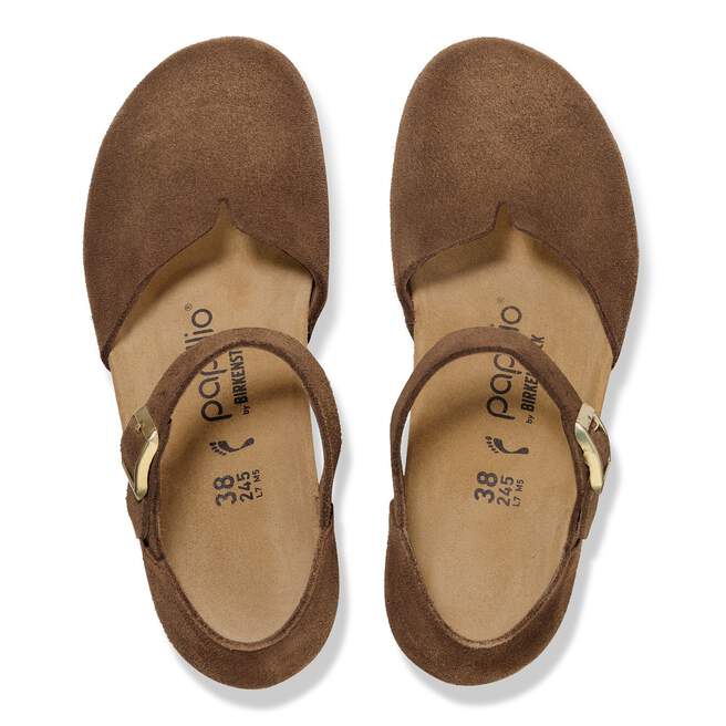 Birkenstock Women's Papillio Mary Closed Toe Wedge - Dark Tea Suede