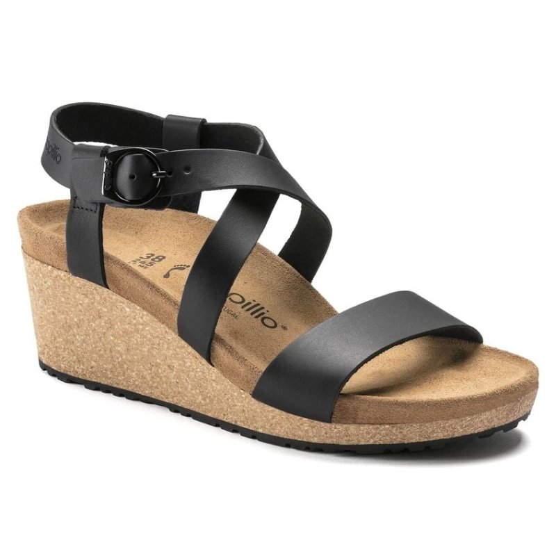 Birkenstock Women's Sibyl Wedge Sandals - Black Leather