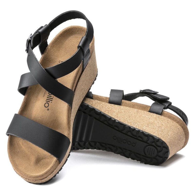 Birkenstock Women's Sibyl Wedge Sandals - Black Leather