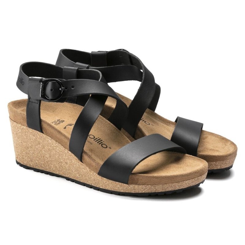 Birkenstock Women's Sibyl Wedge Sandals - Black Leather