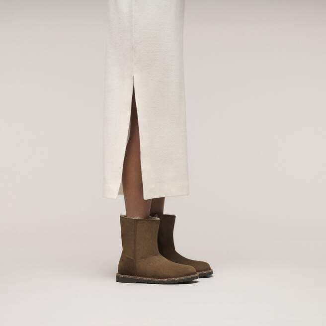 Birkenstock Women's Uppsala Zip Shearling Boot - Dark Tea