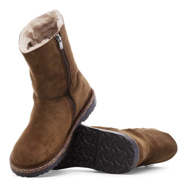 Birkenstock Women's Uppsala Zip Shearling Boot - Dark Tea