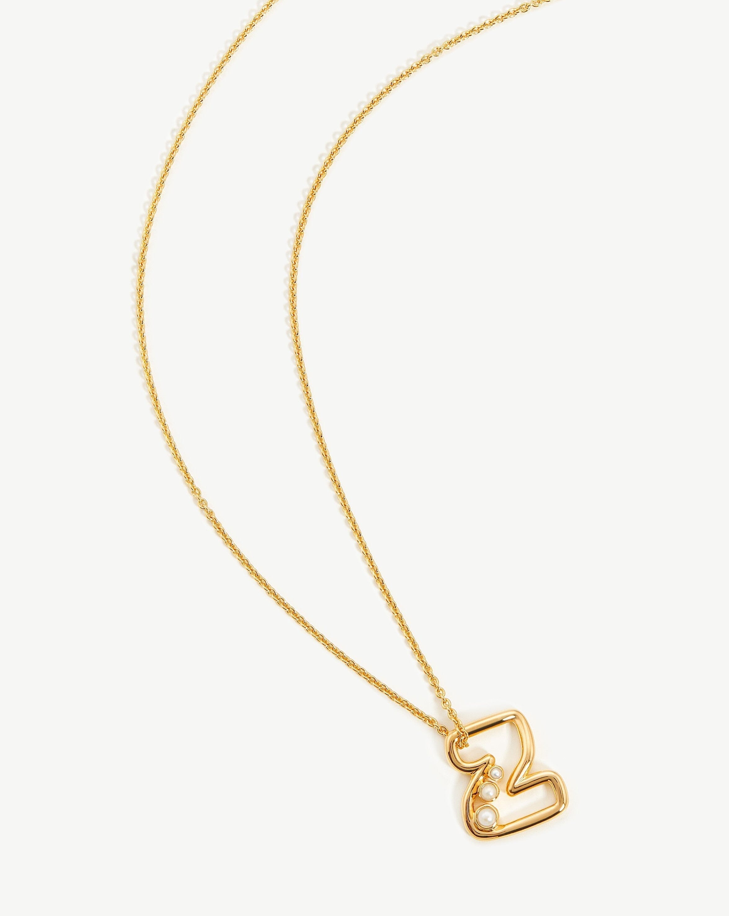 Chubby Pearl Initial Pendant Necklace  - Initial Z | 18ct Gold Vermeil/Pearl