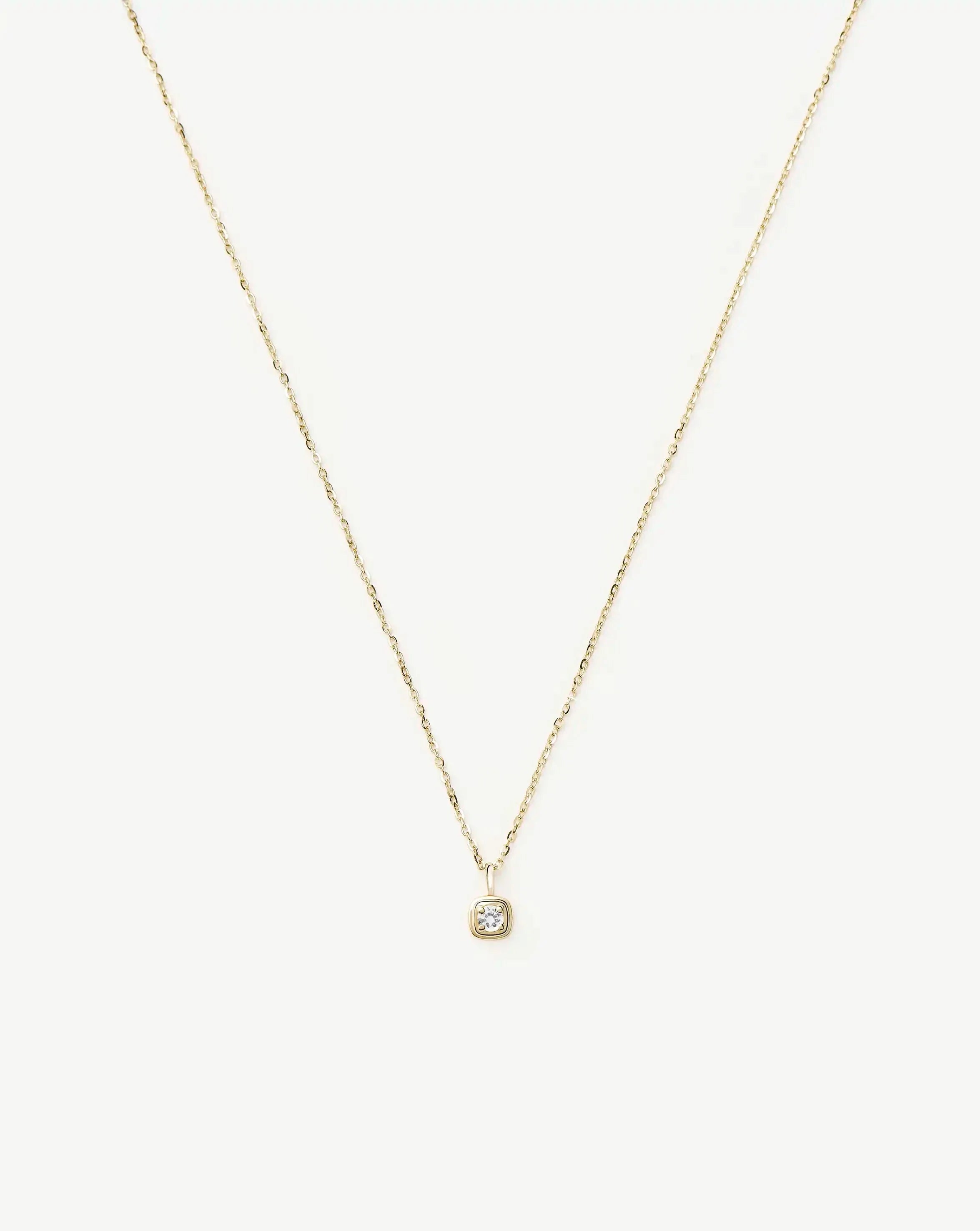 Fine April Birthstone Pendant Necklace | 14ct Solid Gold/White Sapphire