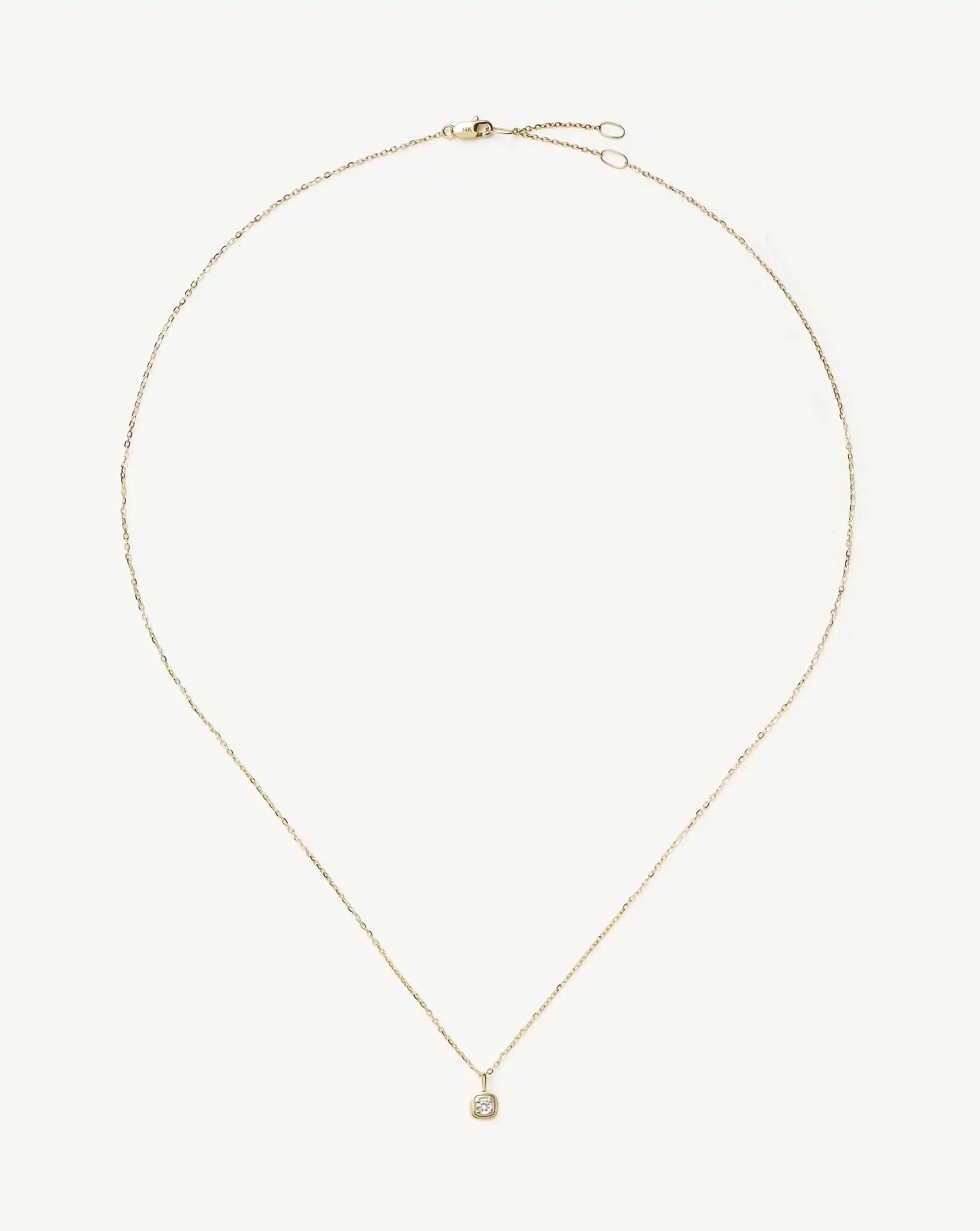 Fine April Birthstone Pendant Necklace | 14ct Solid Gold/White Sapphire