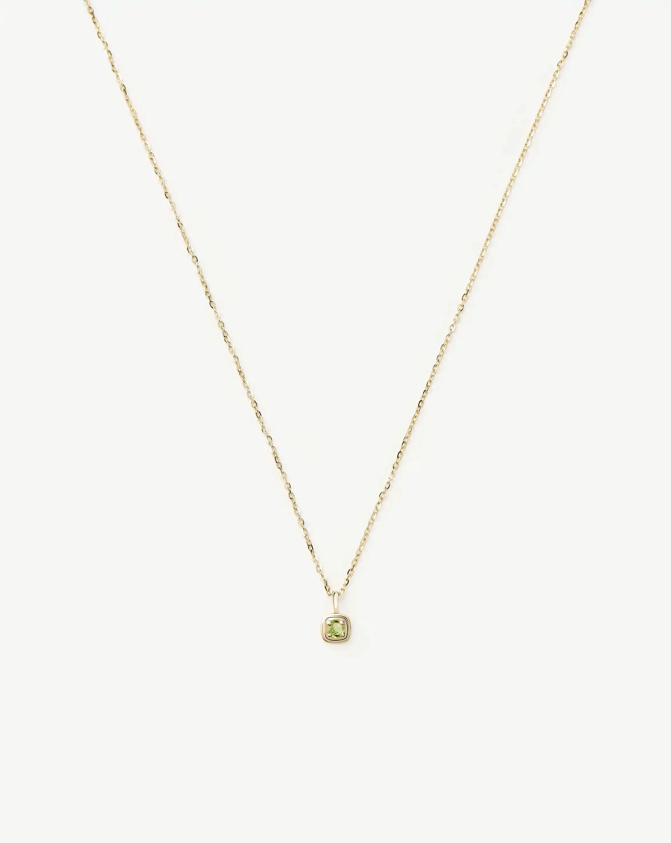 Fine August Birthstone Pendant Necklace | 14ct Solid Gold/Peridot