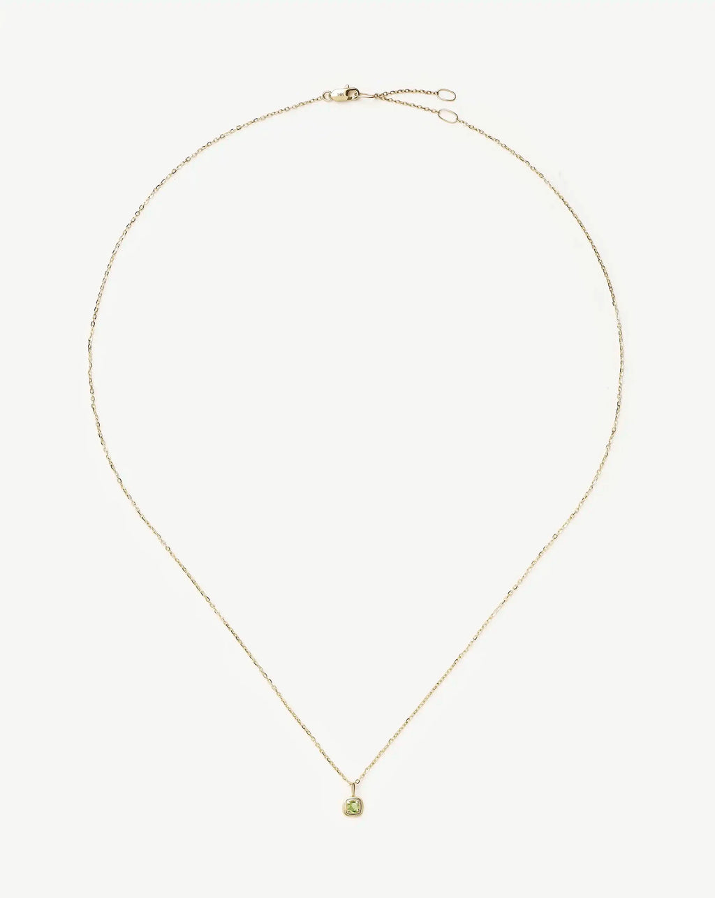 Fine August Birthstone Pendant Necklace | 14ct Solid Gold/Peridot