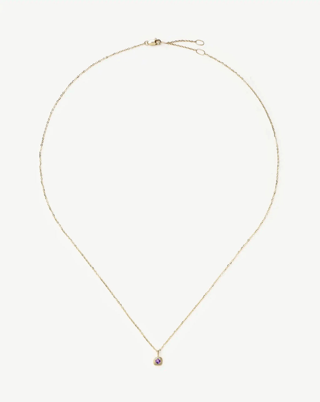 Fine February Birthstone Pendant Necklace | 14ct Solid Gold/Amethyst