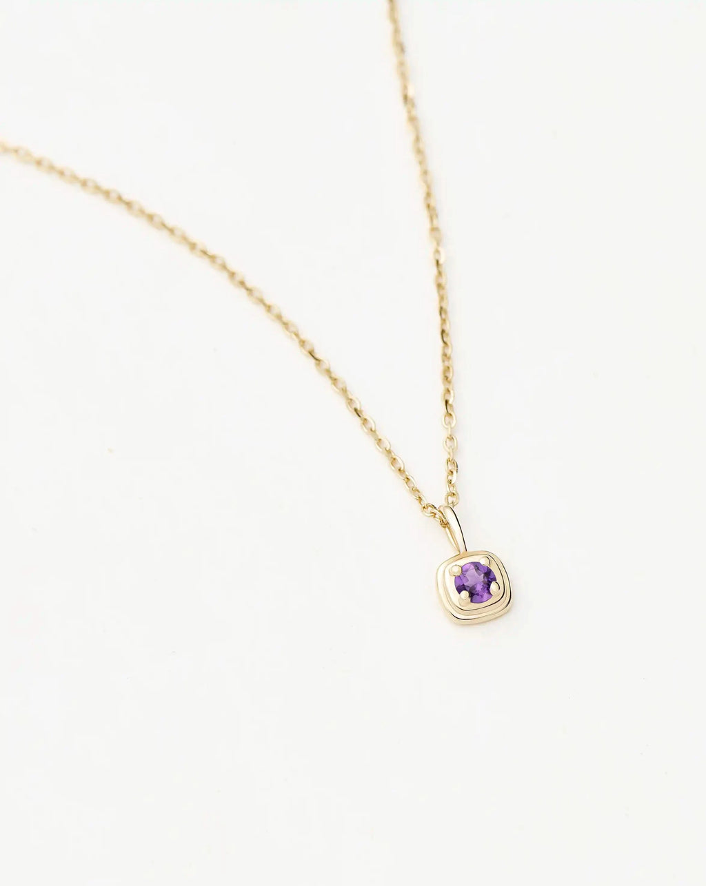 Fine February Birthstone Pendant Necklace | 14ct Solid Gold/Amethyst