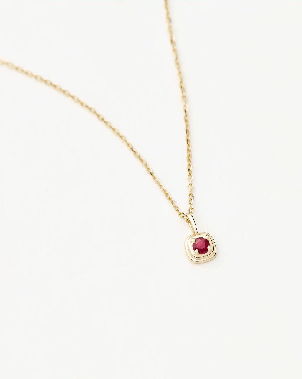 Fine July Birthstone Pendant Necklace | 14ct Solid Gold/Ruby