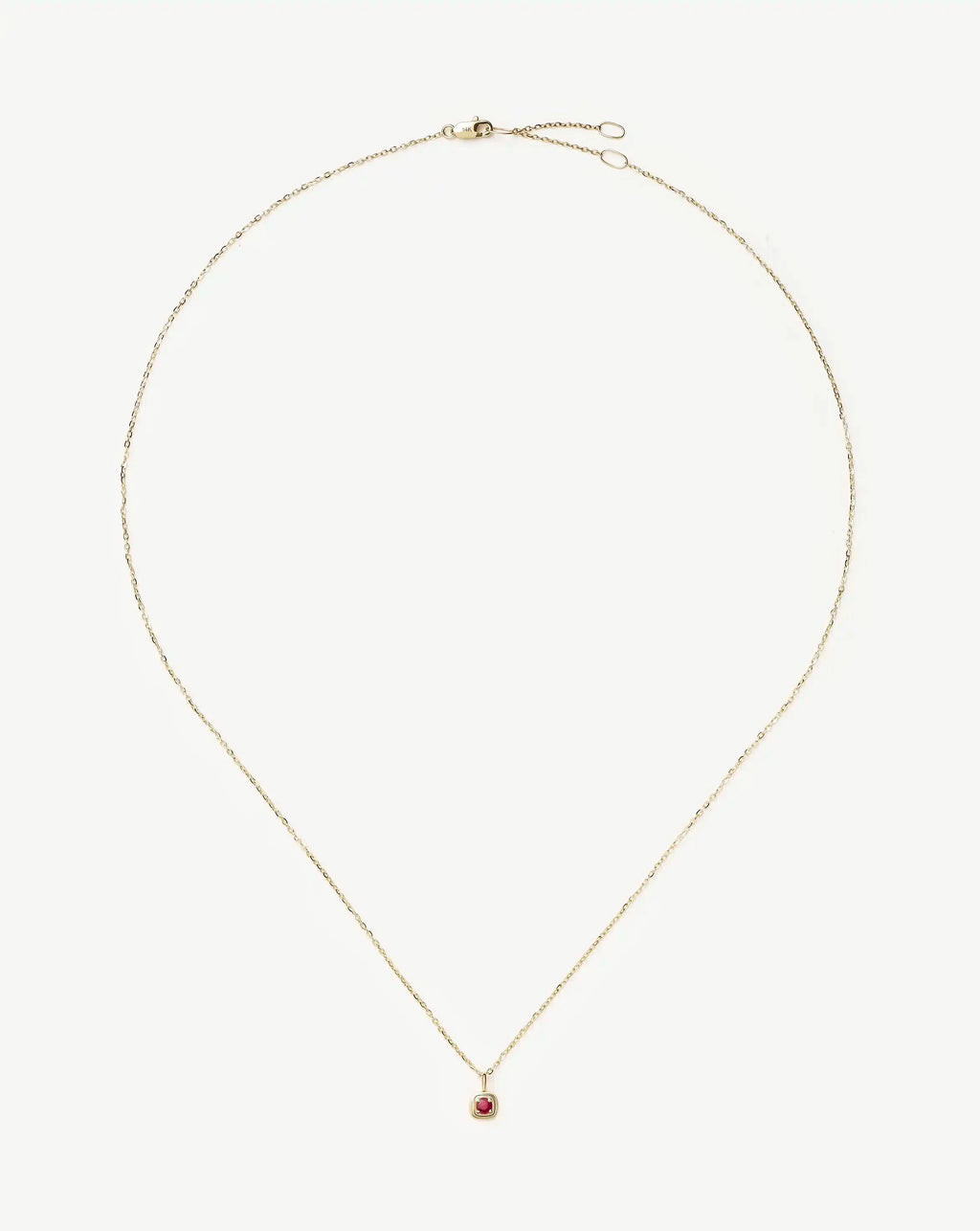 Fine July Birthstone Pendant Necklace | 14ct Solid Gold/Ruby