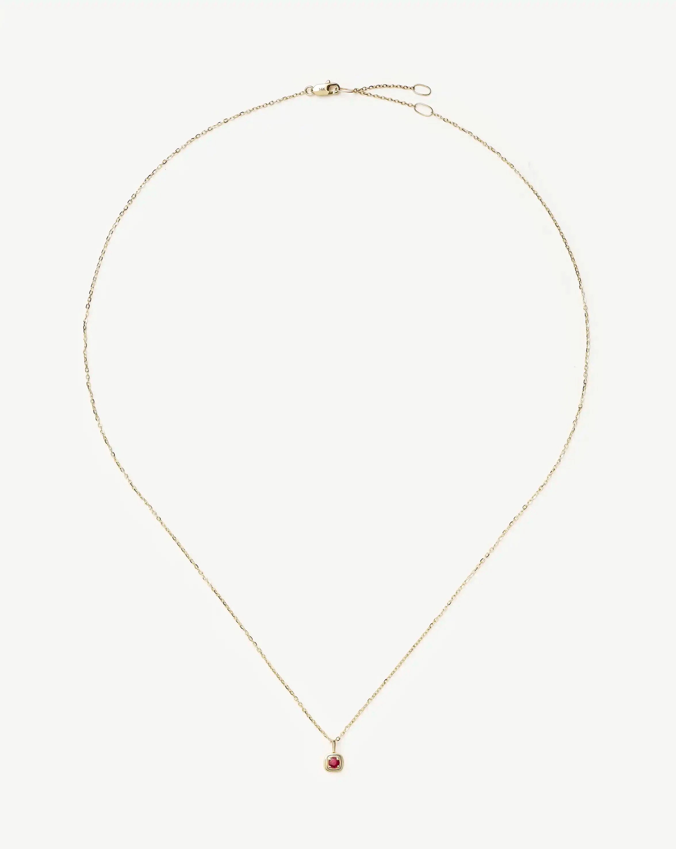 Fine July Birthstone Pendant Necklace | 14ct Solid Gold/Ruby