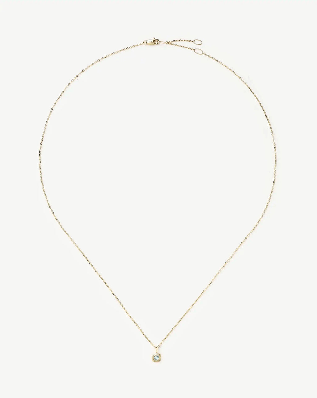 Fine March Birthstone Pendant Necklace | 14ct Solid Gold/Aquamarine