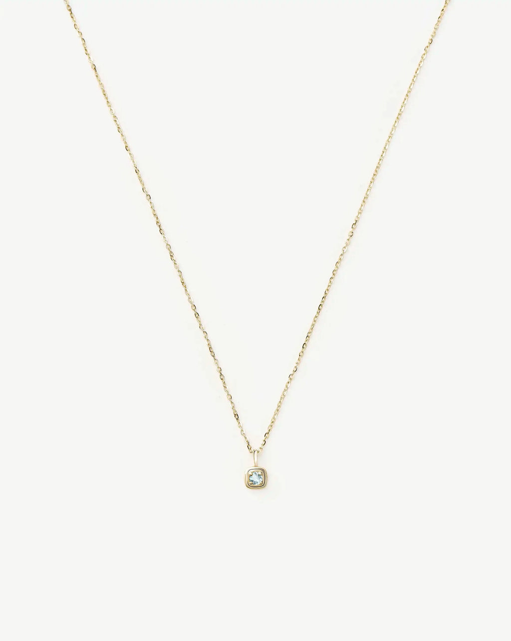 Fine March Birthstone Pendant Necklace | 14ct Solid Gold/Aquamarine