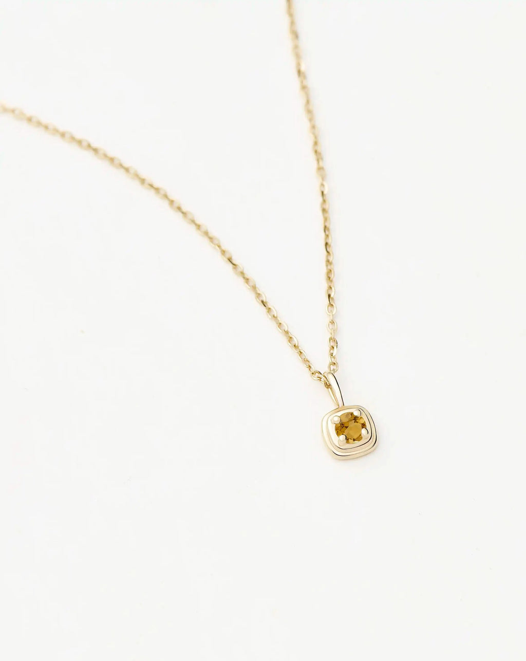 Fine November Birthstone Pendant Necklace | 14ct Solid Gold/Citrine