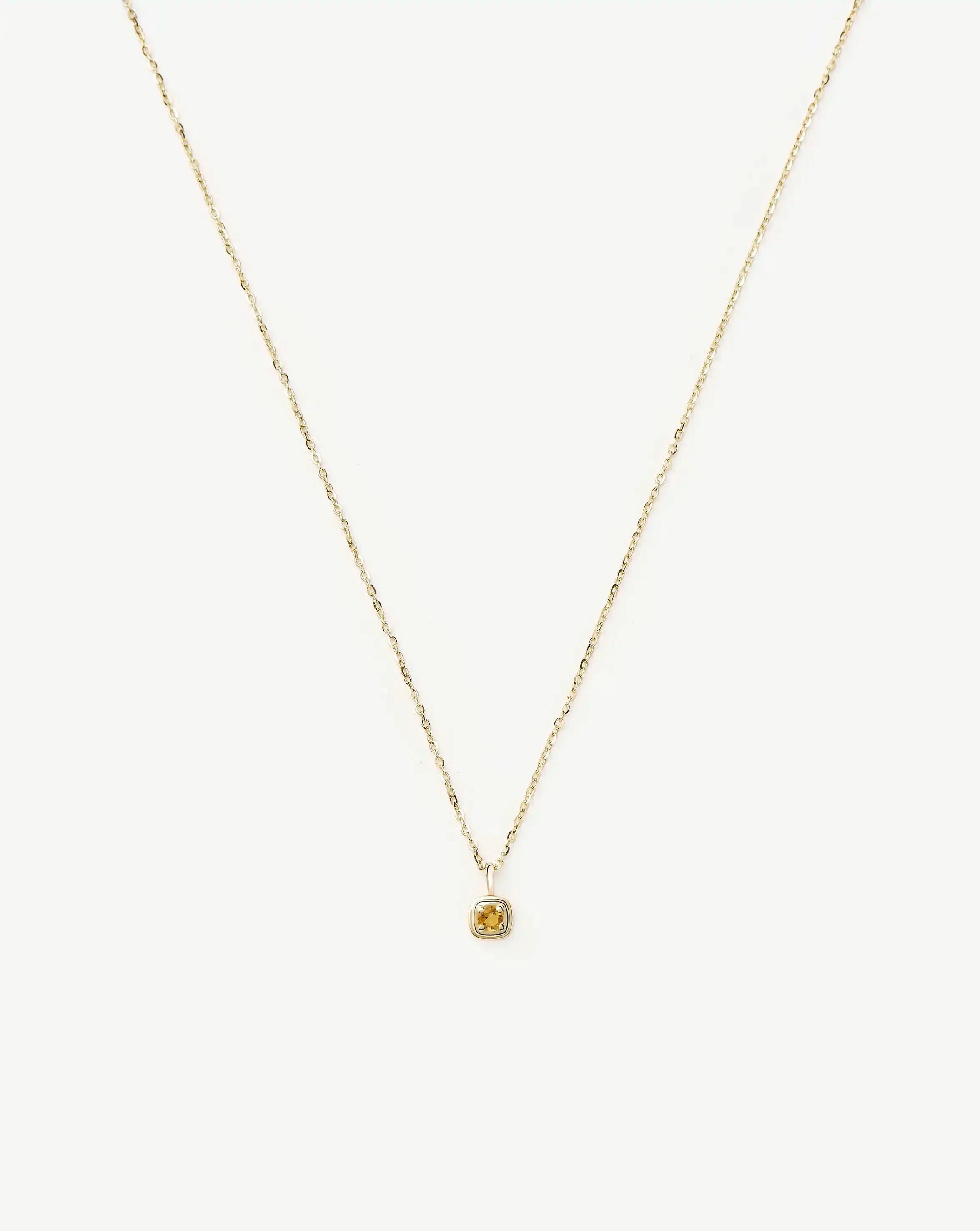 Fine November Birthstone Pendant Necklace | 14ct Solid Gold/Citrine