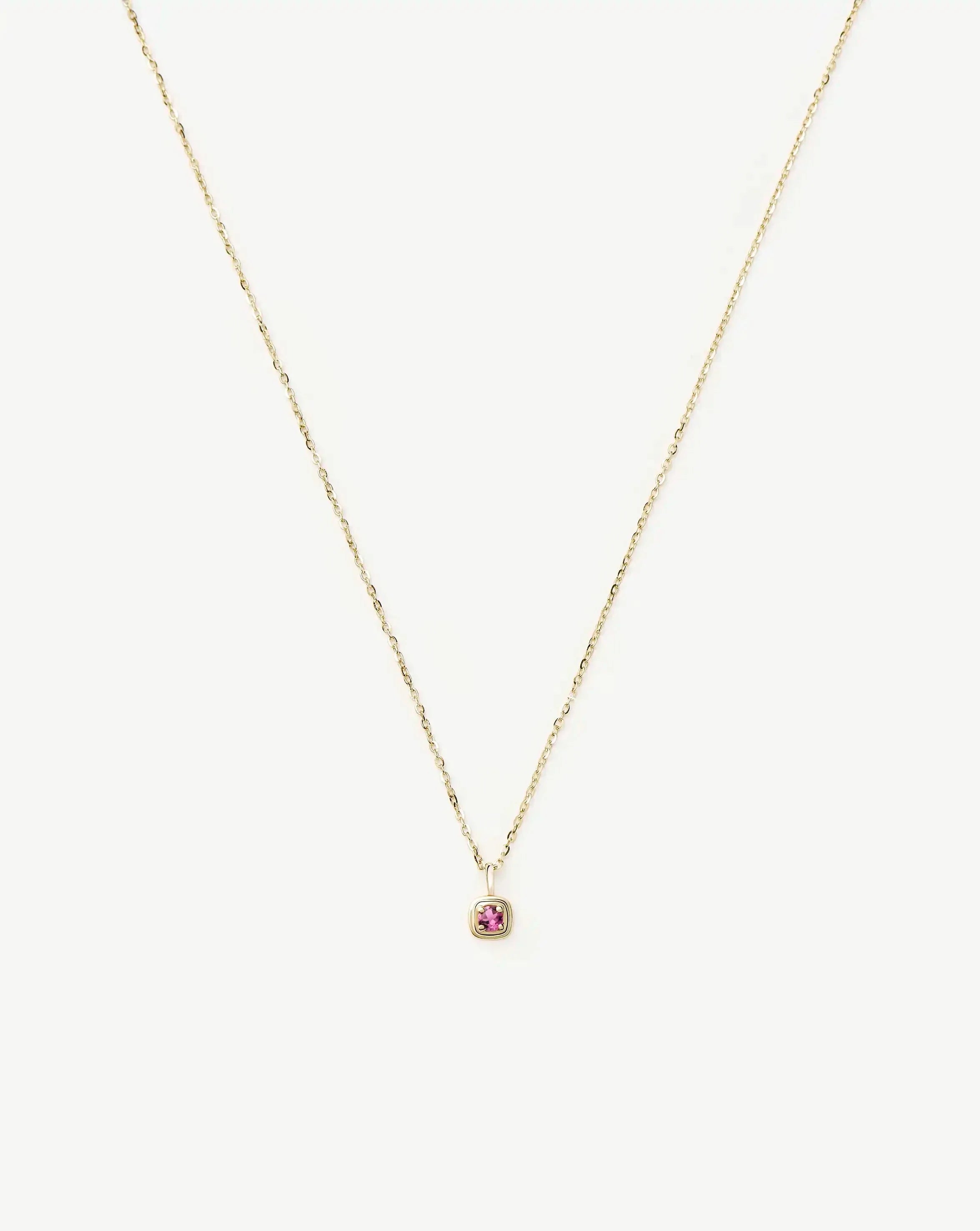 Fine October Birthstone Pendant Necklace | 14ct Solid Gold/Pink Tourmaline