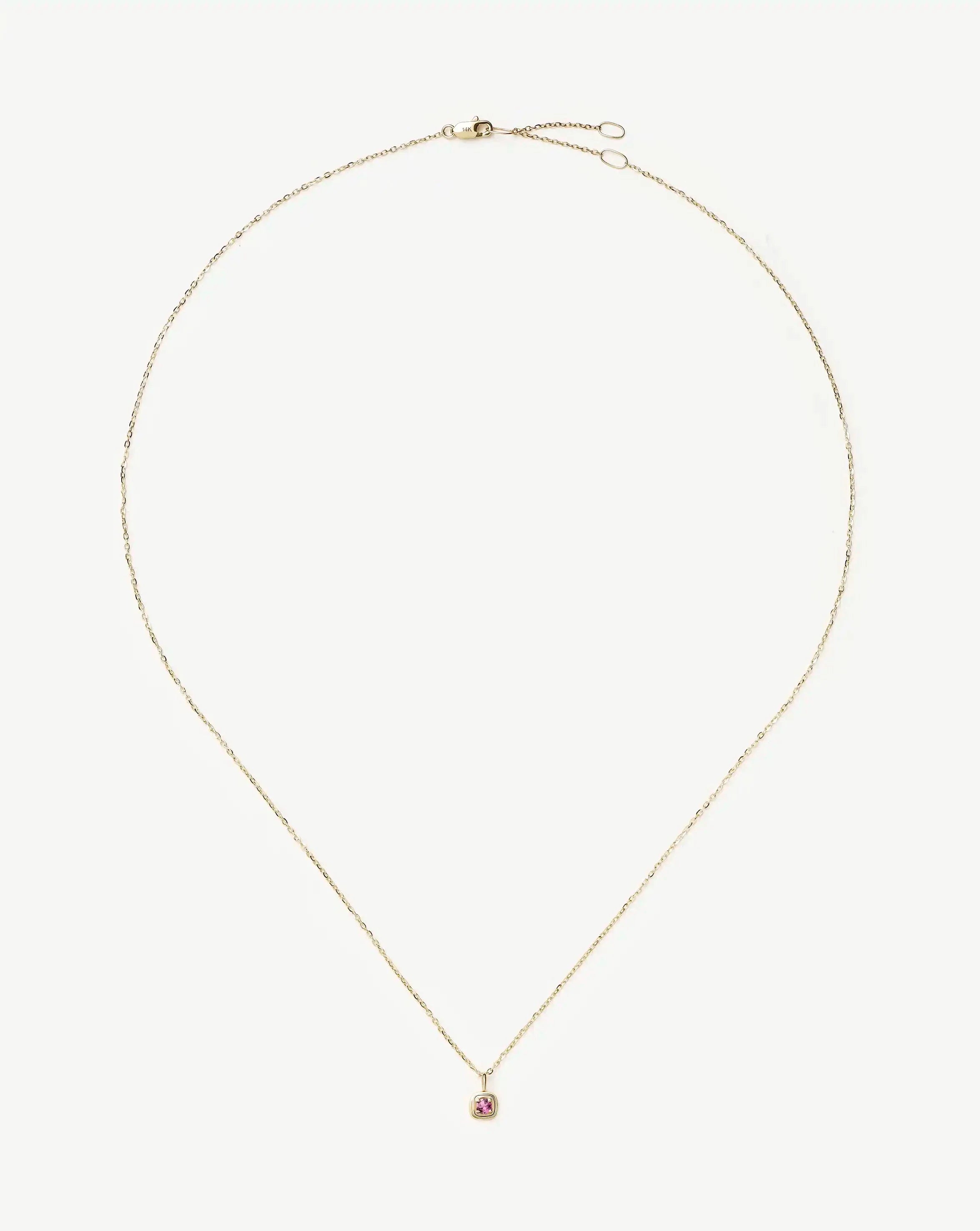 Fine October Birthstone Pendant Necklace | 14ct Solid Gold/Pink Tourmaline