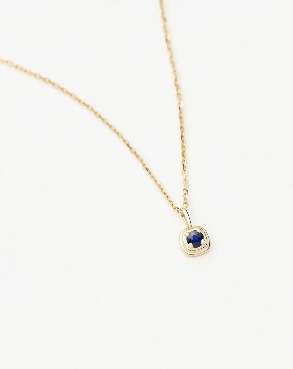 Fine September Birthstone Pendant Necklace | 14ct Solid Gold/Blue Sapphire
