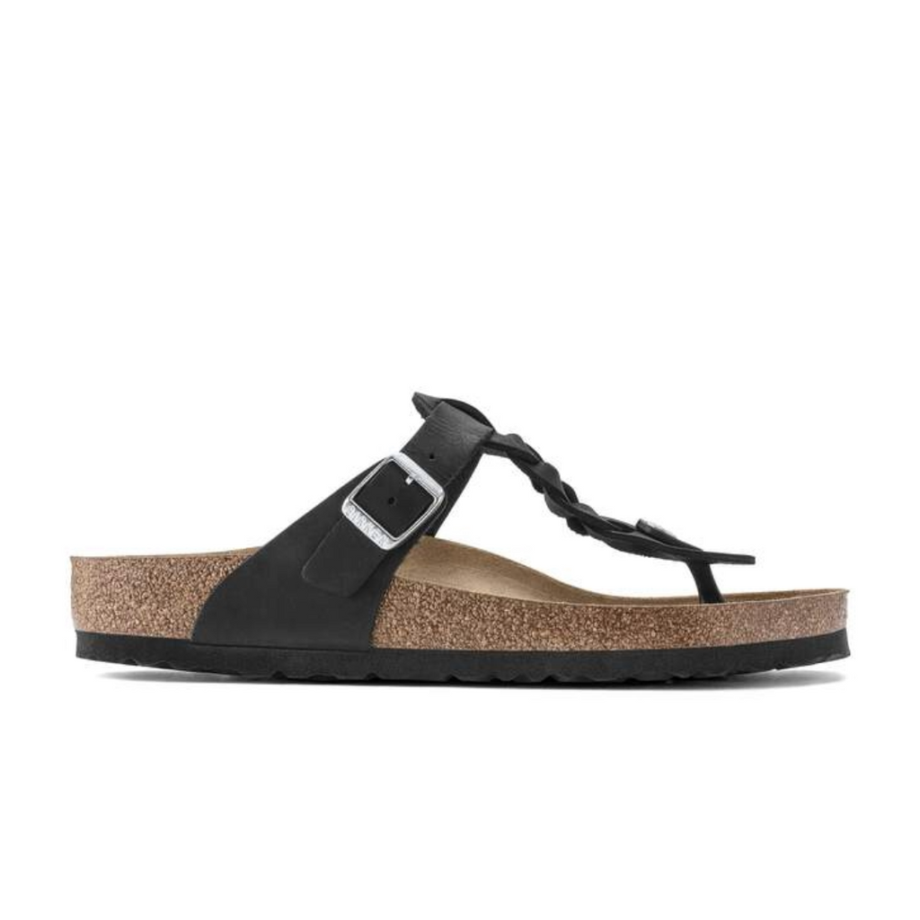 Birkenstock Women's Gizeh Sandals - Black Braid Leather