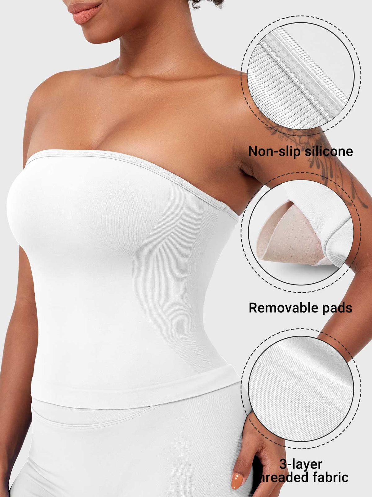 Top a fascia Zannie senza cuciture