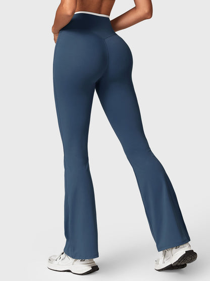 Leggings Alberta flare con bordo a contrasto