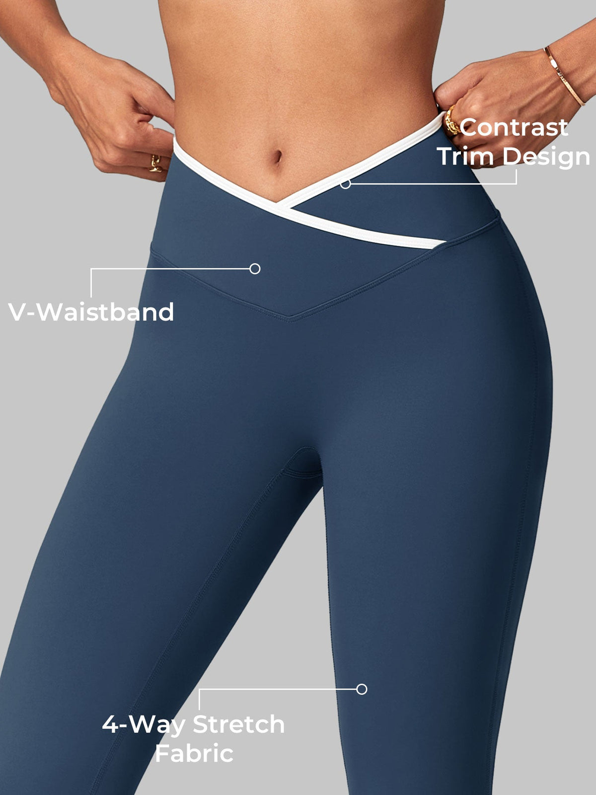Leggings Alberta flare con bordo a contrasto