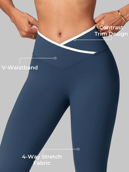 Leggings Alberta flare con bordo a contrasto
