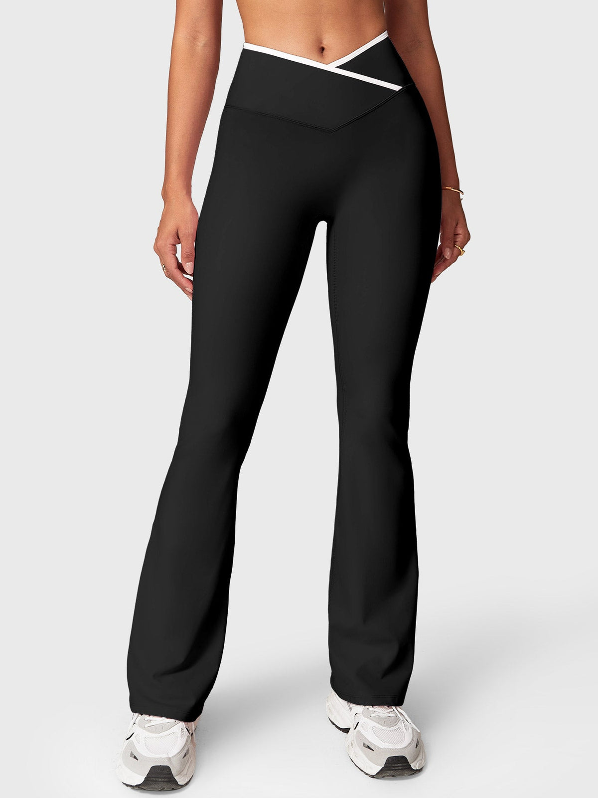 Leggings Alberta flare con bordo a contrasto