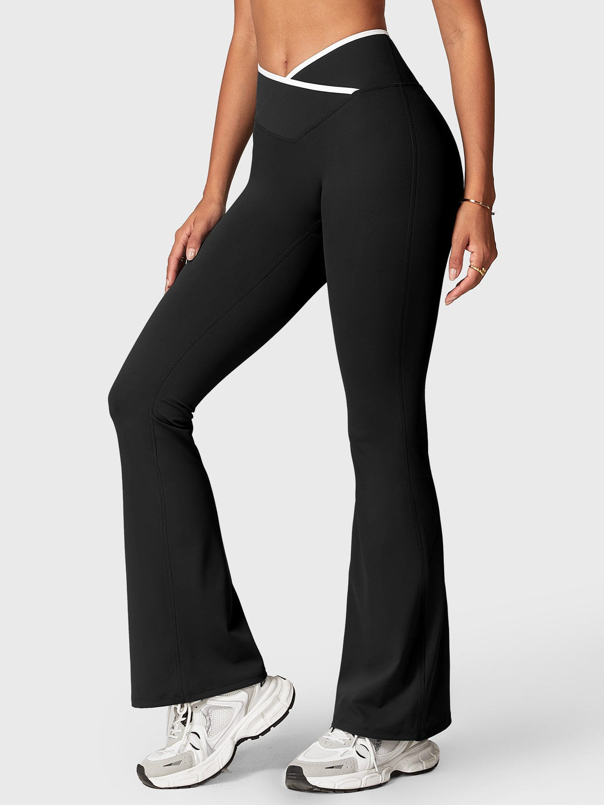 Leggings Alberta flare con bordo a contrasto