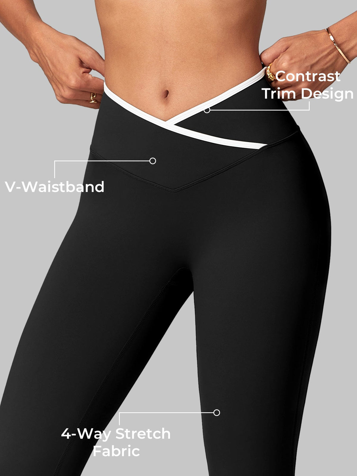 Leggings Alberta flare con bordo a contrasto